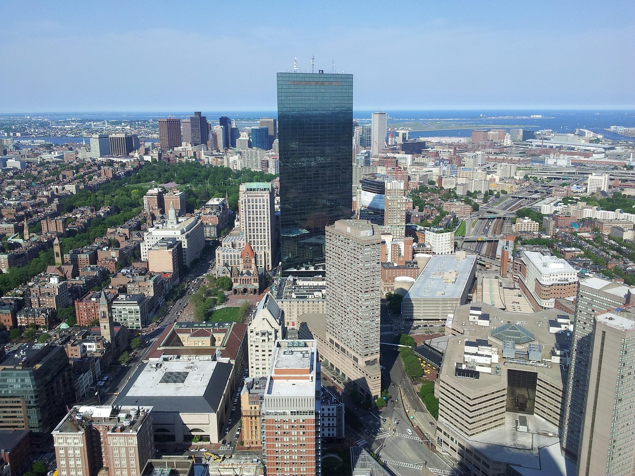 Downtown Boston financial district skyline